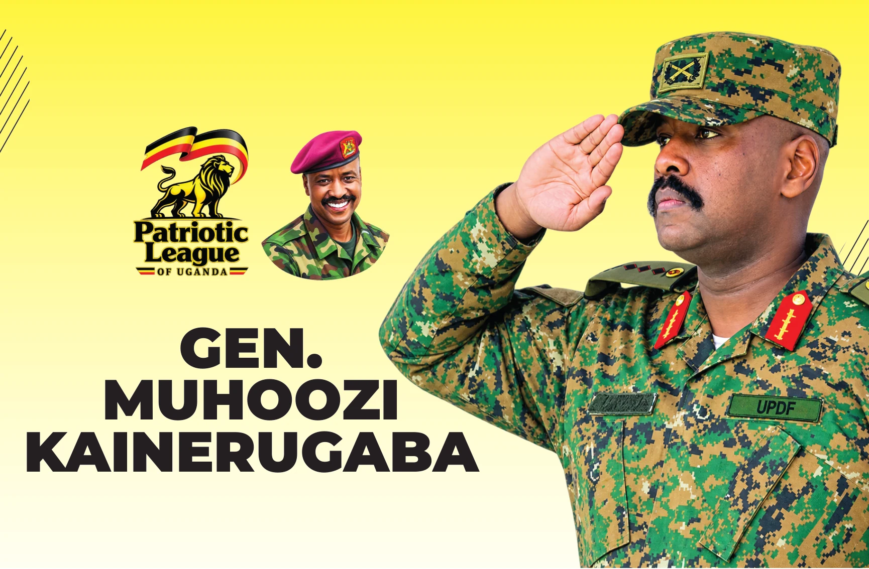 General Muhoozi Kainerugaba saluting
